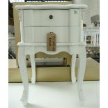 Antique White 2 Drawer Bedside Cabinet: ( please refer to conditions on lot 599)