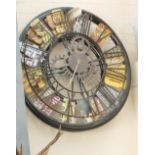 A collection of Wrought Iron Skeleton Wall Clocks (6): (please refer to conditions on lot 599)
