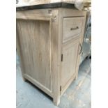 Marble Topped Wooden Cupboard: 50 x 62 x 90cm height (please refer to conditions on lot 599)