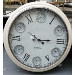 London Multi 6 Dial Large Round Cream Face Wall Clock: diameter 60cm ( please refer to conditions on