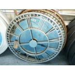 Vintage Large Round Silver Painted Rustic Metal Skeleton Wall Clock: diameter 80cm ( please refer to