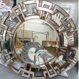 Luxe Style Gerde Round Gold Finished Convex Mirrored Glass Wall Mirror: diameter 120cm (please refer
