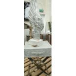 Faux Snakeskin Luggage Type Table & modern sculpture of a bird wing: (please refer to conditions