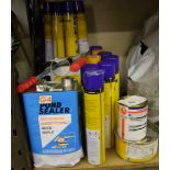 A large collection of line marking paints: and other industrial liquids