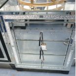 3 Drawer Crackled Effect Mirrored Bedside Cabinet: 55 x 45 x 68 height (please refer to conditions