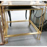 Gin Shu Gold Gilt Leaf Parisienne Metal Nest Of 2 Tables Square: (please refer to conditions on