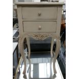 Antique White 2 Drawer Bedside Cabinet: (please refer to conditions on lot 599)