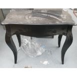 Small Black Lacquered Console Table: (please refer to conditions on lot 599)
