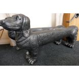 Large Sausage Dog Garden Bench: (please refer to conditions on lot 599)