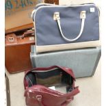 A vintage suitcase : together with two holdalls (3)