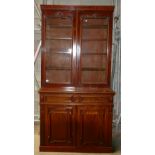 Victorian Glazed Mahogany Dresser: Single drawer, 2 door base,