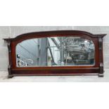 Large Victorian Mahogany Over mantle mirror: 180cm length by 78cm height