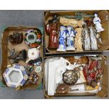 A large collection of oriental theme modern items to include: figures,