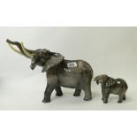 Beswick Elephants large 998 and smaller