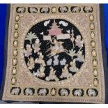 20th Century Indonesian Embroidered Linen Wall Hanging Art Work: Embellished with historic imagery