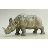 Wade underglaze model of a Rhinoceros: Length 23cm, height 14cm.