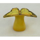 Royal Doulton rare model of a yellow Butterfly: Royal Doulton butterfly on a stump height 7cm.