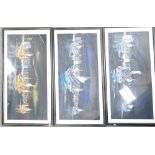 A series of 3 Framed Silk Views of Hong Kong(3)