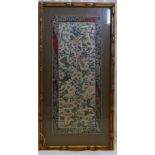 19th Century Chinese Framed Embroidered Sleeve Panels: With images of Birds,