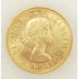 Gold full Sovereign Coin QEII 1958: