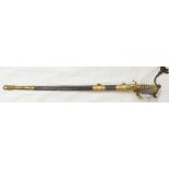 British Victorian Naval Sword: British 9846 Naval Midshipman's sword & sheath, makers Guy & Eames,
