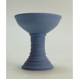 A modern Wedgwood Studio type vessel in Blue Jasper ware: Hand thrown and extensively turned.