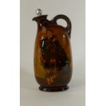 Royal Doulton Kingsware Whisky Flask: Royal Doulton Kingsware Dewars whisky flask "Pipe Major",