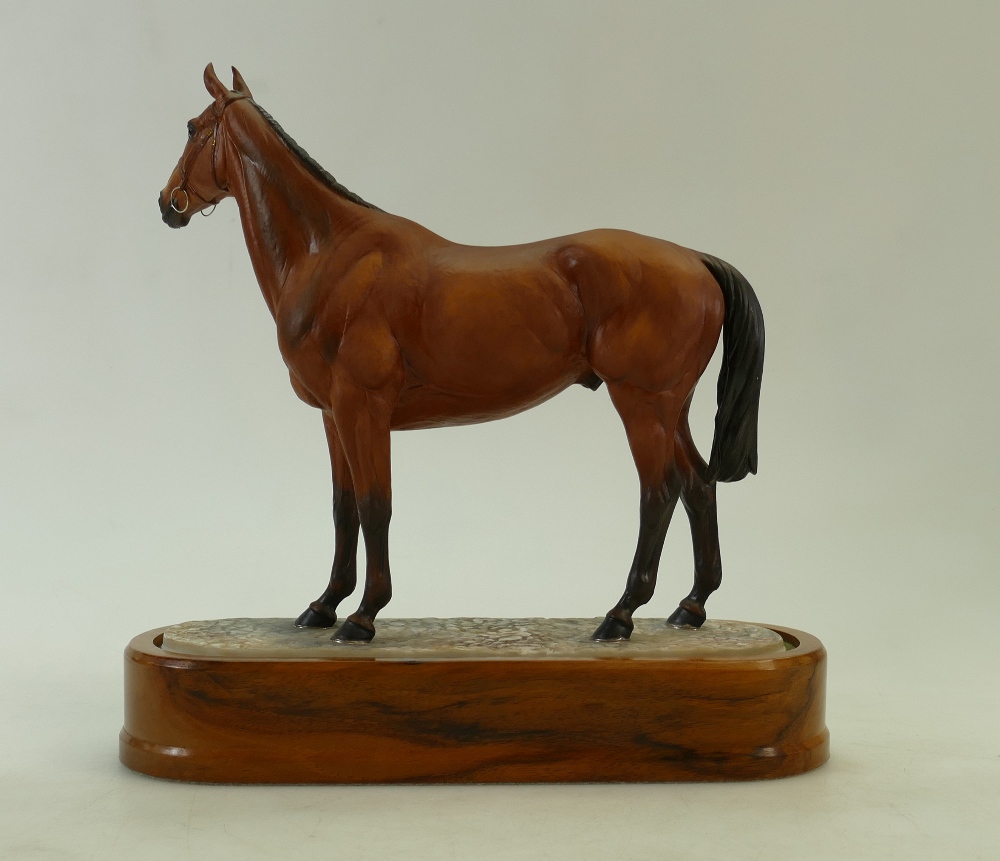 Royal Worcester model of Arkle: Royal Worcester model of Arkle modelled by Doris Lindner on wood - Image 3 of 3