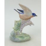 Royal Doulton rare bird model Blue Bird HN2543: Perched on a bush and dated 1941, height 15cm.