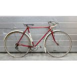 Royal Enfield branded butted steel framed 1950's Racing Cycle: Wright Branded Swallow type leather