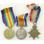 WWI medal trio 6956 Pte F Holford K R rifle C: