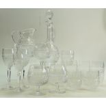 A Collection of Dartington Crystal Glass ware to include: Decanter, Water Jug, Tumblers,