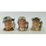A collection of Royal Doulton small Character Jugs: Royal Doulton small character jugs to include