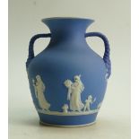 19th century Wedgwood dip Jasper Portland vase: Wedgwood Portland vase in light and dark blue dip