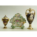 A collection of Coalport items to include: Small Panelled Carol Gidman handled vase,