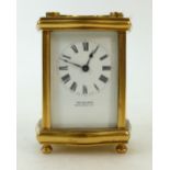 Carriage Clock timepiece: French standard size brass carriage clock, no key, but using a spare key,