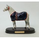 Beswick Welsh Mountain Pony: Beswick model of Welsh Mountain pony in grey gloss with blue rug on