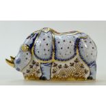 Royal Crown Derby paperweight White Rhino: From the endangered species series,