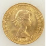 Gold full Sovereign Coin QEII 1966: