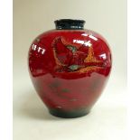 Royal Doulton Flambe large Vase: Large Royal Doulton Flambe Trial Vase, circa 2000,