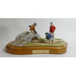 Royal Doulton tableau piece of three Golfers ''In the Burn,