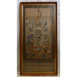 Large 19th Century Chinese Embroidery / Temple Hanging: With images of Procession,