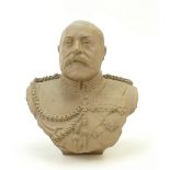 Doulton Lambeth Bust of King Edward VII : Doulton Lambeth Stoneware bust of King Edward VII,