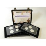 Patterns of Edward VIII: Cased set of 3 silver plated patterns (coins) of Ed VIII