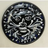 Wedgwood The Green Man plate: Black Basalt with printed decoration,