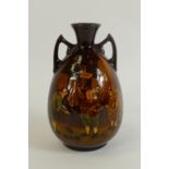 Royal Doulton Kingsware two handled Vase: Royal Doulton Kingsware two handled vase decorated with