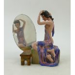 Prototype Art Deco figure of lady by Jessica Van Halen: Prototype figure in Wade style colours of