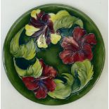 Walter Moorcroft Hibiscus Charger: Walter Moorcroft charger decorated in the Hibiscus design,