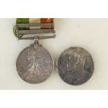 South African Medals: South African medal with 2 bars awarded to 4231 Pte Brooker.
