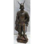 Victorian Fire Companion set in the form of a Viking: Height approx 67cm, impressed Reg no.